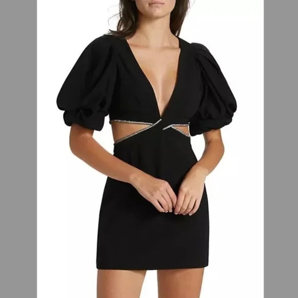 A.L.C. Dresses & Skirts - A.L.C. Black Dress with Puff Sleeves and Cutout